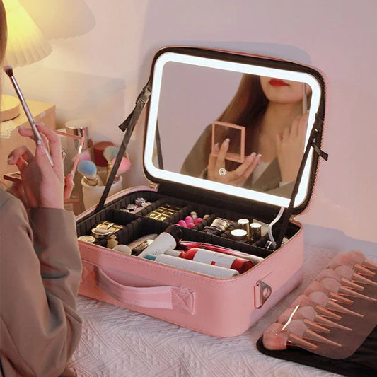Mallette cosmétique LED intelligente avec miroir